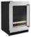 Angle Zoom. KitchenAid - 14-Bottle Dual Zone Beverage Cooler with Glass Door and Wood-Front Racks - Black cabinet/stainless steel doors.