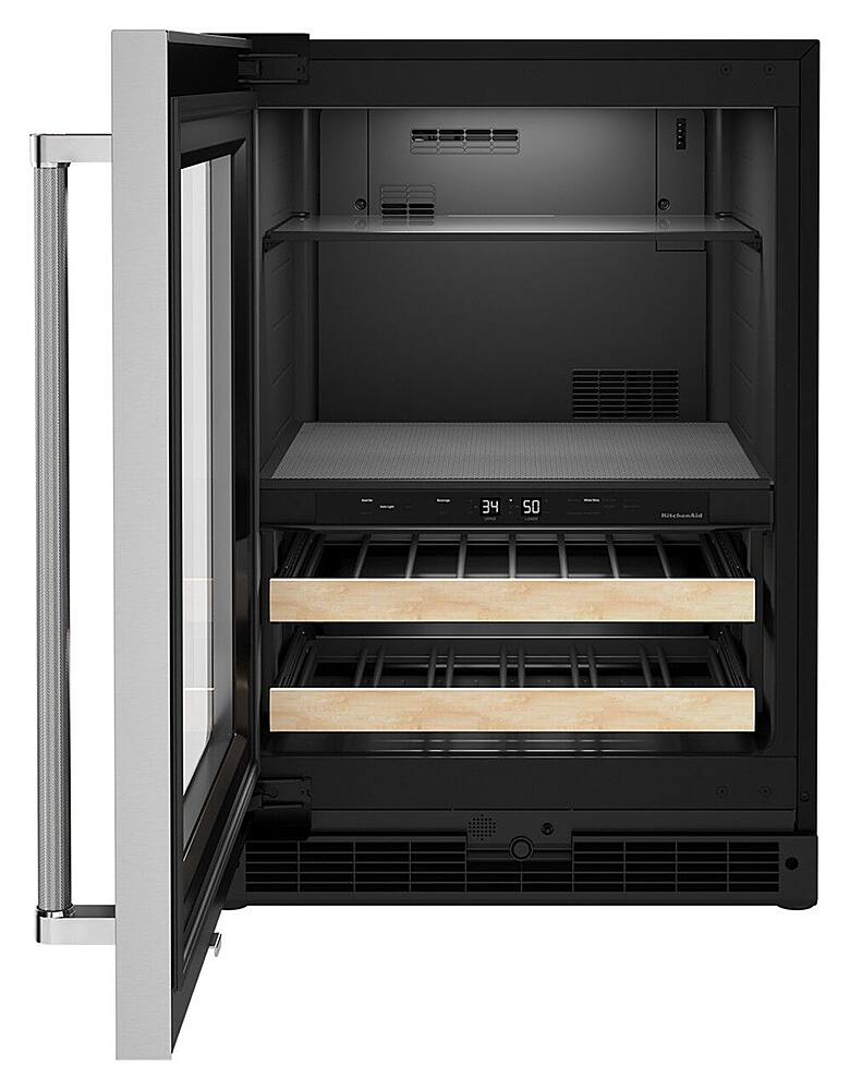 Alt View 11. KitchenAid - 14 Bottle Dual Zone Beverage Cooler with Temperature Monitoring System - Stainless Steel.