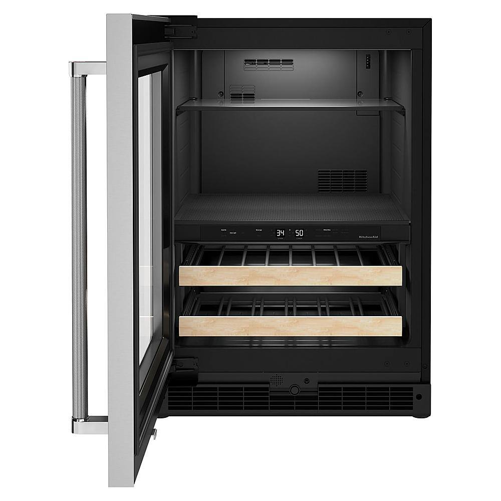 Alt View 16. KitchenAid - 14 Bottle Dual Zone Beverage Cooler with Temperature Monitoring System - Stainless Steel.