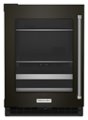 KitchenAid - 14-Bottle Dual Zone Beverage Cooler with Glass Door and Metal-Front Racks - Black Stainless Steel