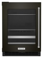 KitchenAid - 14-Bottle Dual Zone Beverage Cooler with Glass Door and Metal-Front Racks - Black Stainless Steel - Front_Zoom