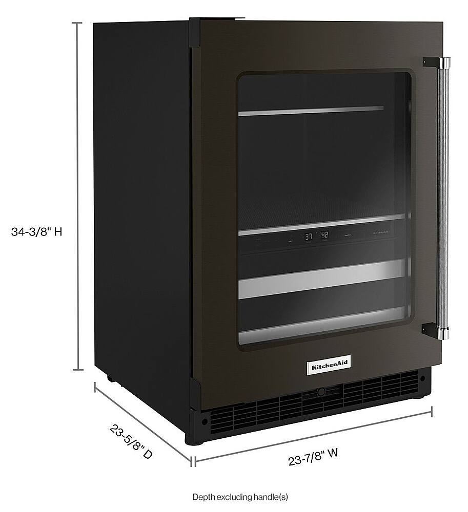 Alt View 12. KitchenAid - 14-Bottle Dual Zone Beverage Cooler with Glass Door and Metal-Front Racks - Black Stainless.