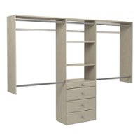 Easy Track - Deluxe Tower Closet Storage Organizer with Shelves & Drawers - Grey - Front_Zoom