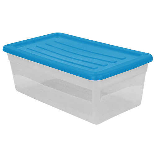 Gracious Living - Shoebox Clear Plastic Storage Bin Container w/ Lid
