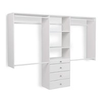 Easy Track - Deluxe Tower Closet Storage Organizer with Shelves and Drawers - White - Front_Zoom
