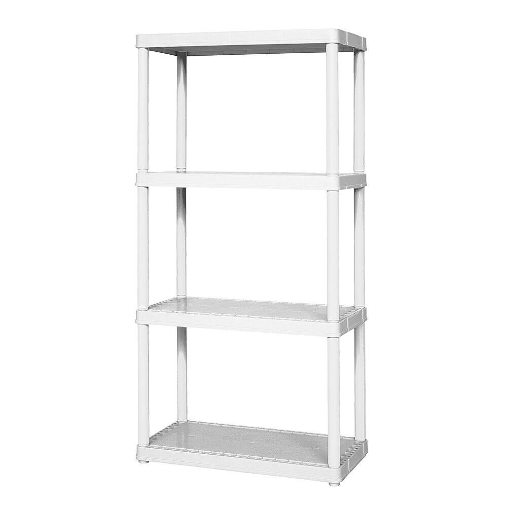 Alt View 11. Gracious Living - Easily Assembled Light Duty Solid Plastic Shelving Unit - White.