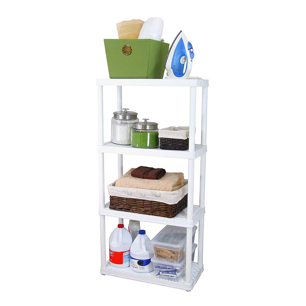 Alt View 12. Gracious Living - Easily Assembled Light Duty Solid Plastic Shelving Unit - White.