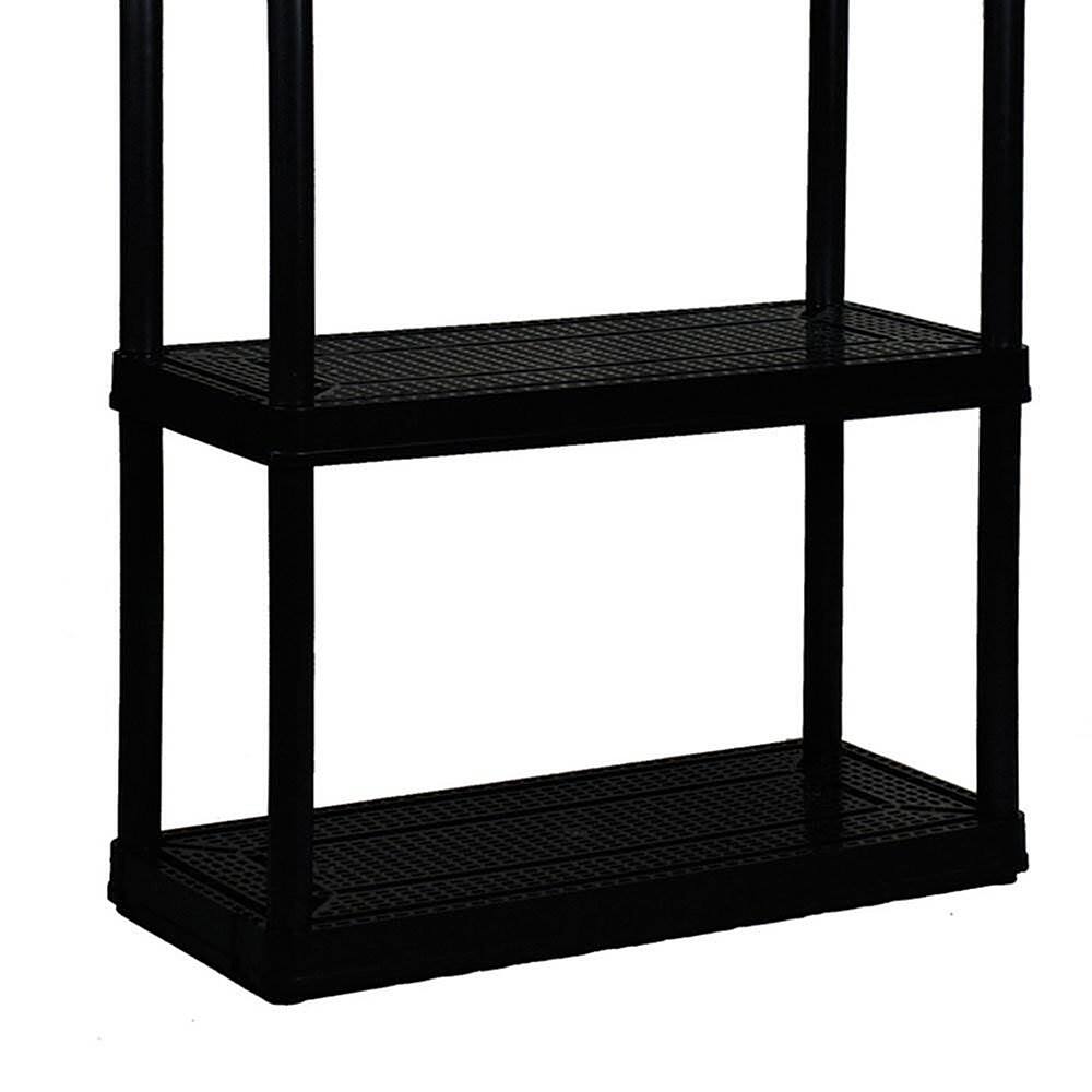 Alt View 11. Gracious Living - 4 Shelf Tier Medium Resin Indoor and Garage Storage Shelf - Black.