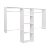 Easy Track - Deluxe Starter Closet Storage Organizer System with Shelves - White - Front_Zoom