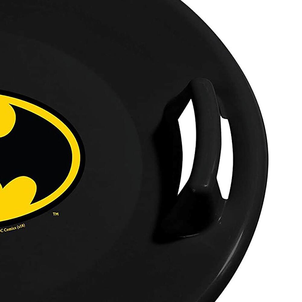 Left. Slippery Racer - Downhill Pro Batman Plastic Saucer Disc Snow Sled - Black.