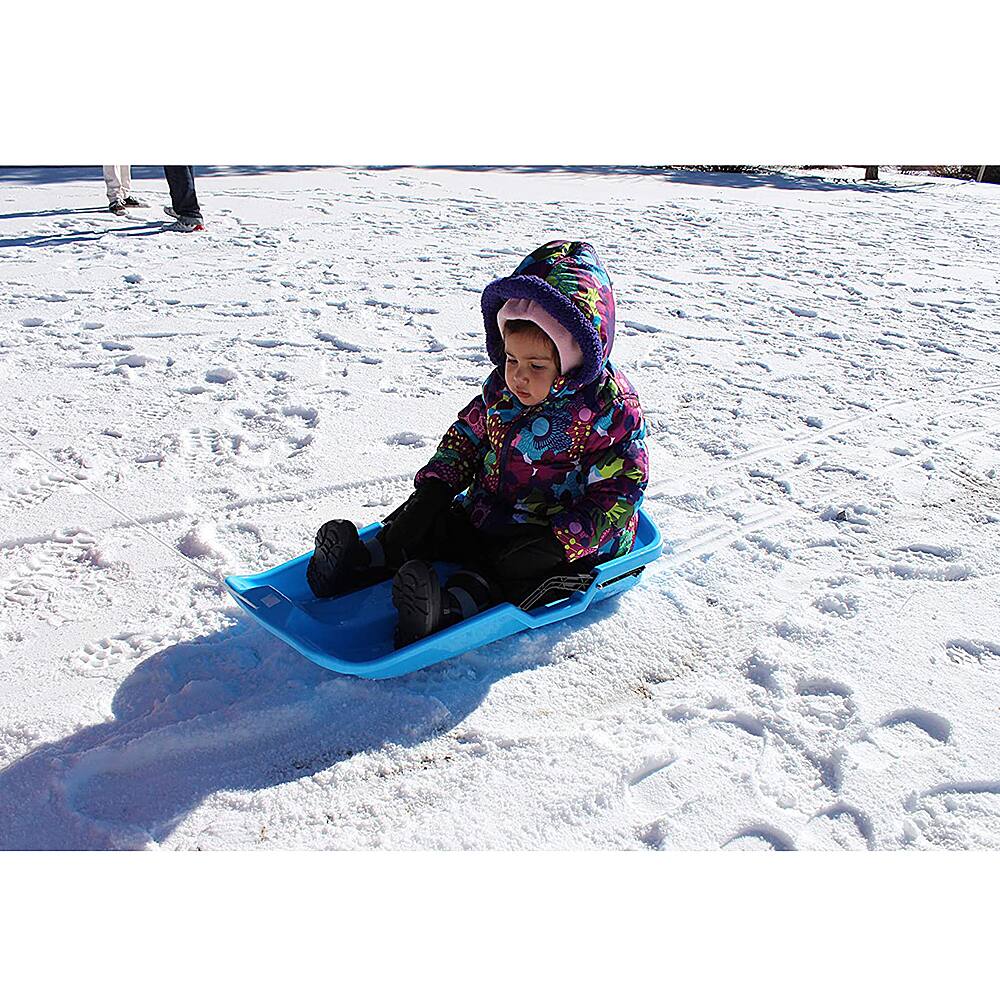 Alt View 13. Slippery Racer - Downhill Thunder Kids Toddler Plastic Toboggan Snow Sled - Green.
