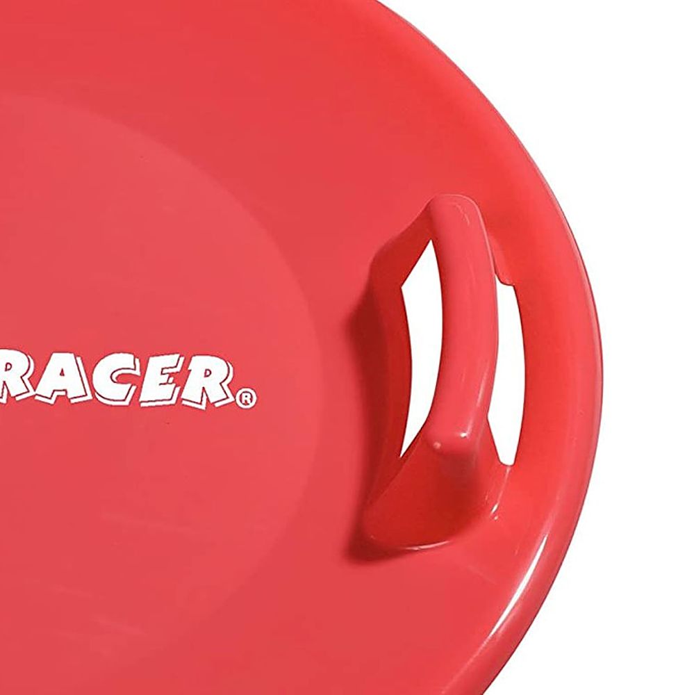 Slippery Racer - Downhill Pro Adults and Kids Plastic Saucer Disc Snow Sled - Red