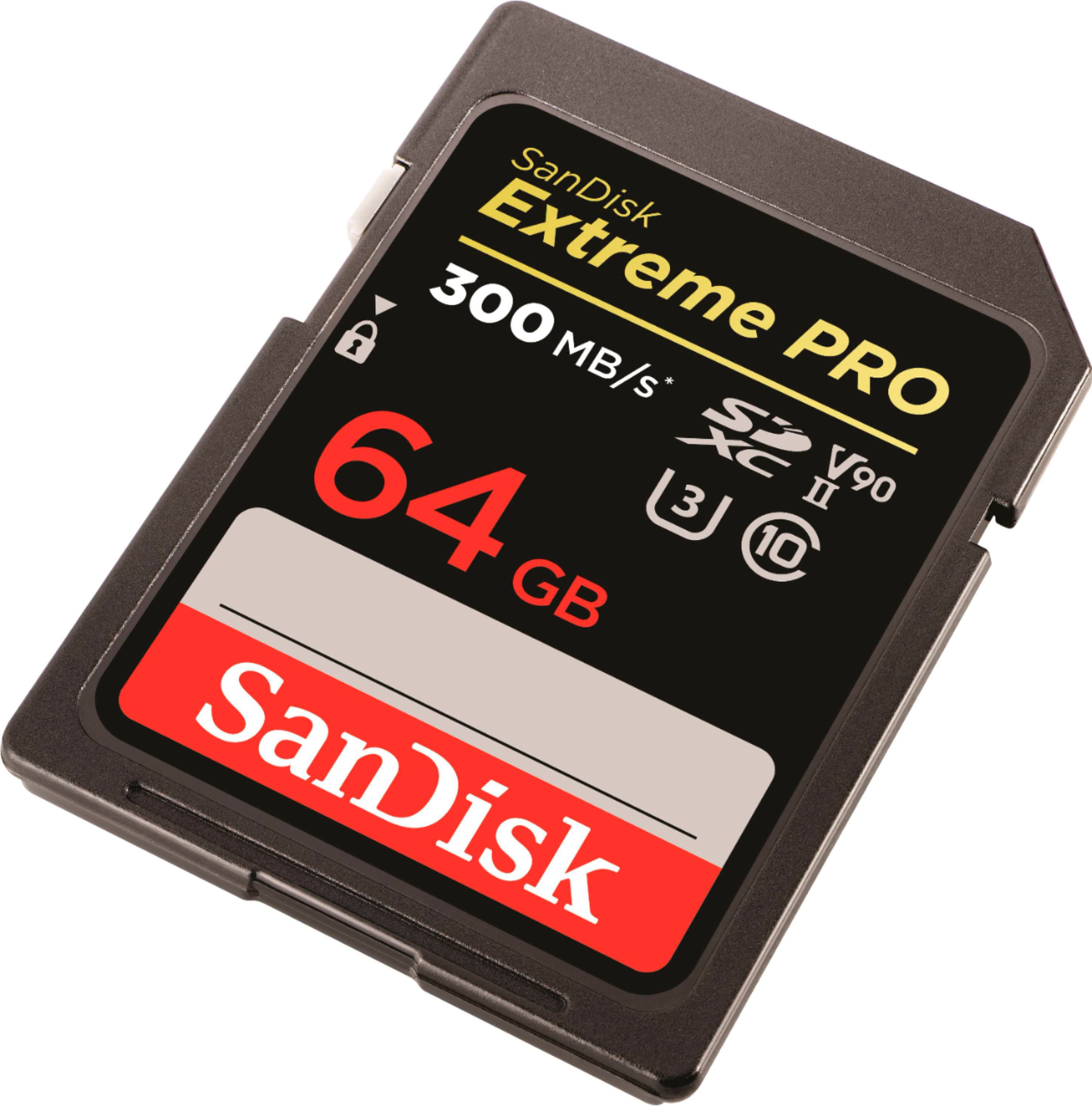 SANDISK SD EXTREME PRO 64GB (jusqu'à 200MB/S en lecture et 90MB/S