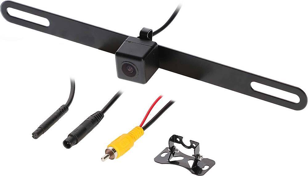 Left. iBEAM - License Plate Back-Up Camera - Black.