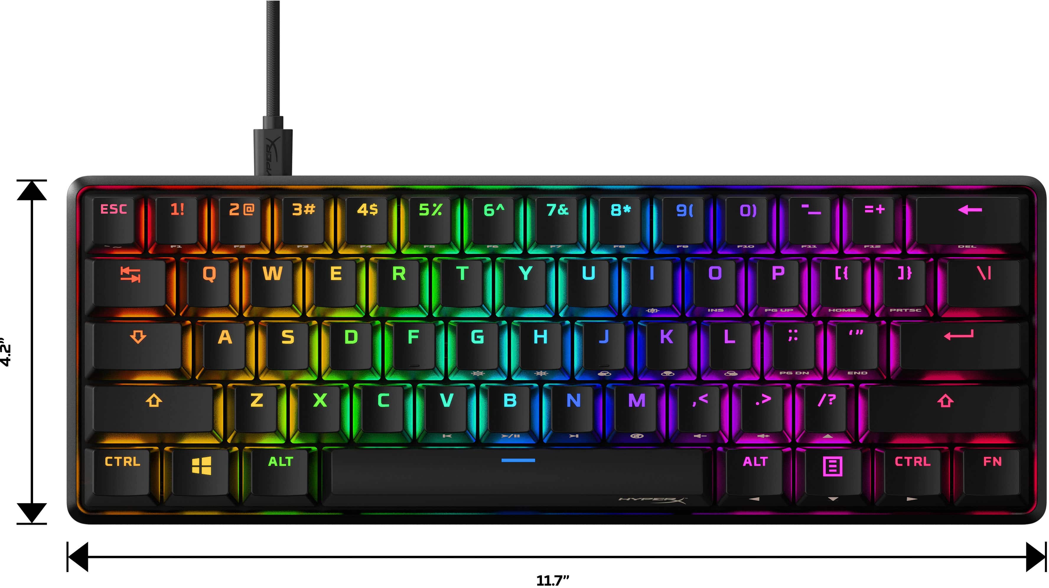 Alt View 12. HyperX - Alloy Origins 60% Wired Mechanical Linear Red Switch Gaming Keyboard and RGB Back Lighting - Black.