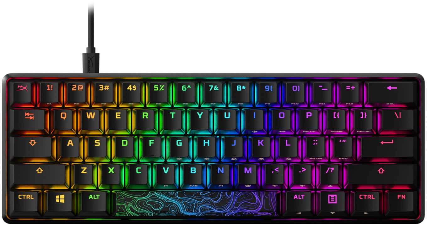 Alt View 11. HyperX - Alloy Origins 60% Wired Mechanical Linear Red Switch Gaming Keyboard and RGB Back Lighting - Black.