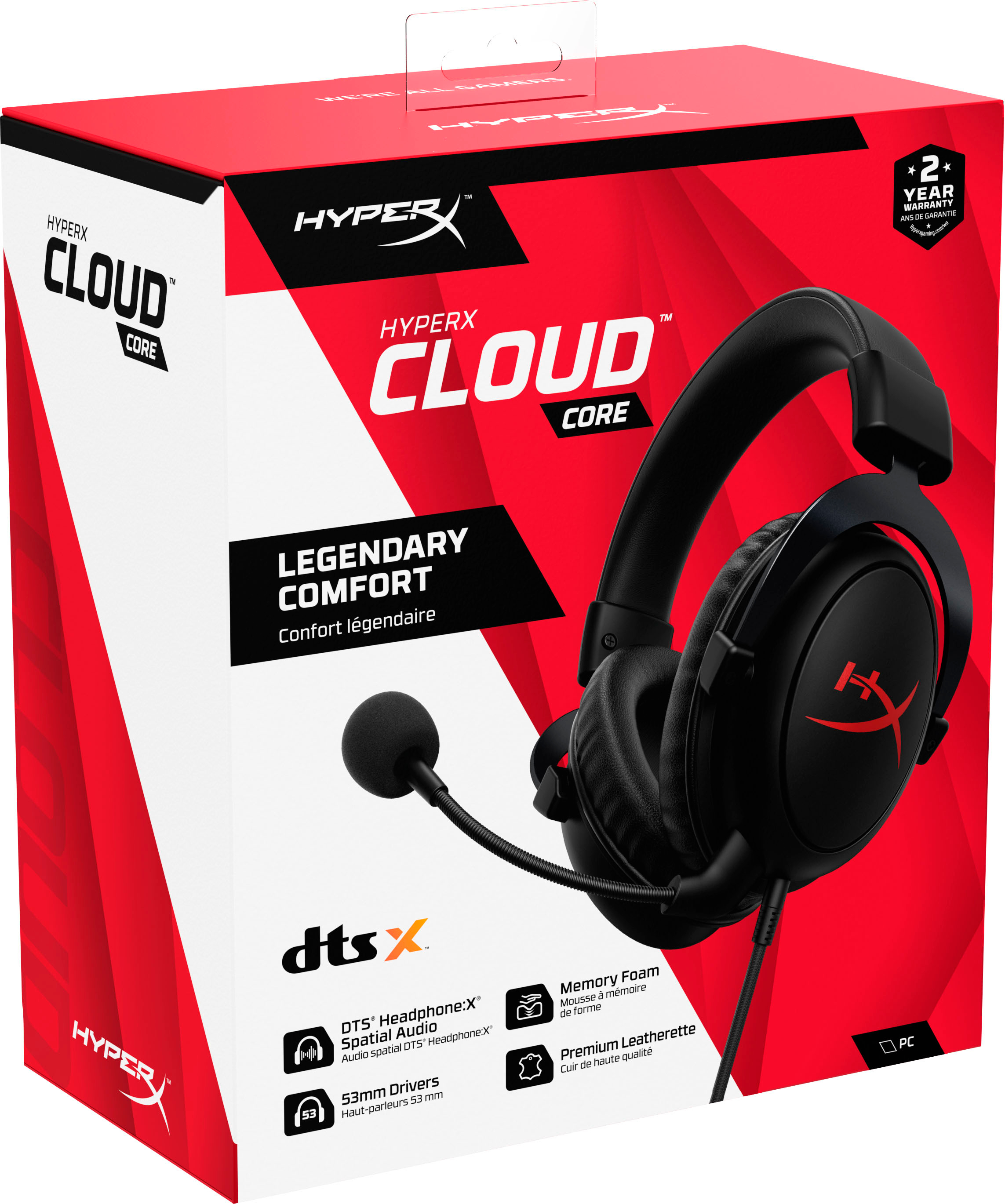Best Buy: HyperX Cloud Core Wired Gaming Headset PC, Xbox X|S, and Black 4P4F2AA/HX-HSCC-2-BK/WW