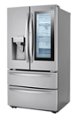 Angle Zoom. LG - 28 Cu.Ft. 4-Door French Door Smart Refrigerator with InstaView, Dual Ice with Craft Ice, and Double Freezer - Stainless steel.