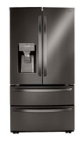LG - 28 cu.ft. 4 Door French Door with Dual Ice with Craft Ice, Double Freezer and Smart Wi-Fi Enabled - Black stainless steel - Front_Zoom