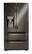 Front. LG - 28 Cu. Ft. 4-Door French Door Smart Refrigerator with Dual Ice - Printproof Black Stainless Steel.