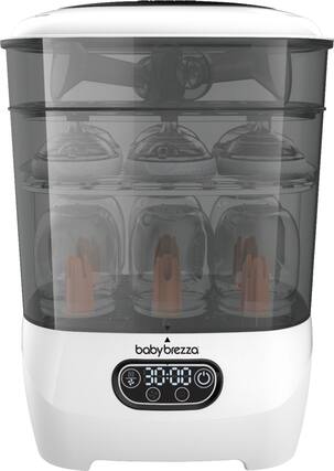 Front. Baby Brezza - One Step Baby Bottle Sterilizer and Dryer Advanced - White.