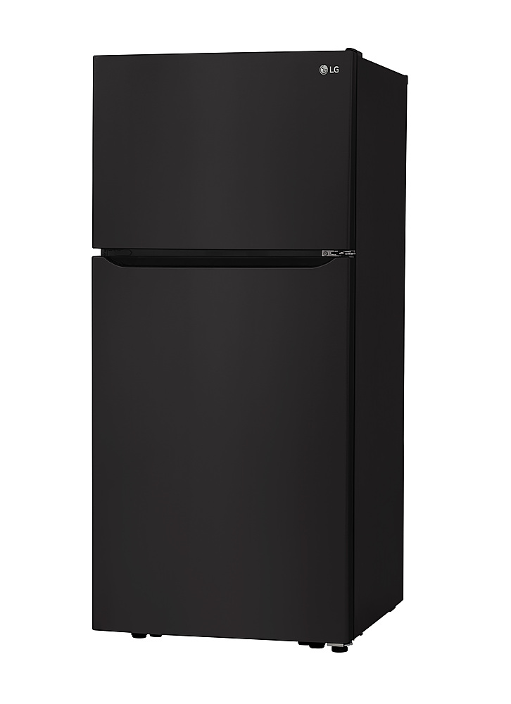 Angle View: LG - 20.2 Cu. Ft. Top-Freezer Refrigerator - Black