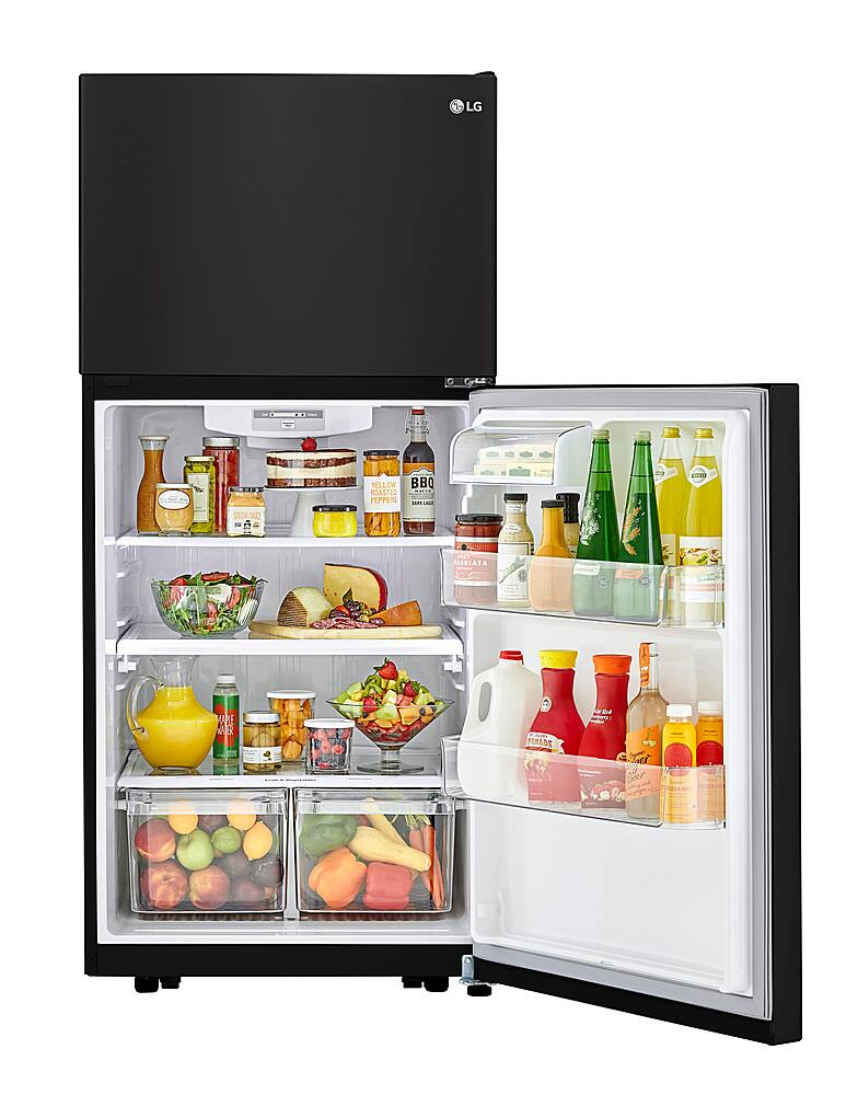 Alt View 15. LG - 20.2 Cu. Ft. Top-Freezer Refrigerator - Black.