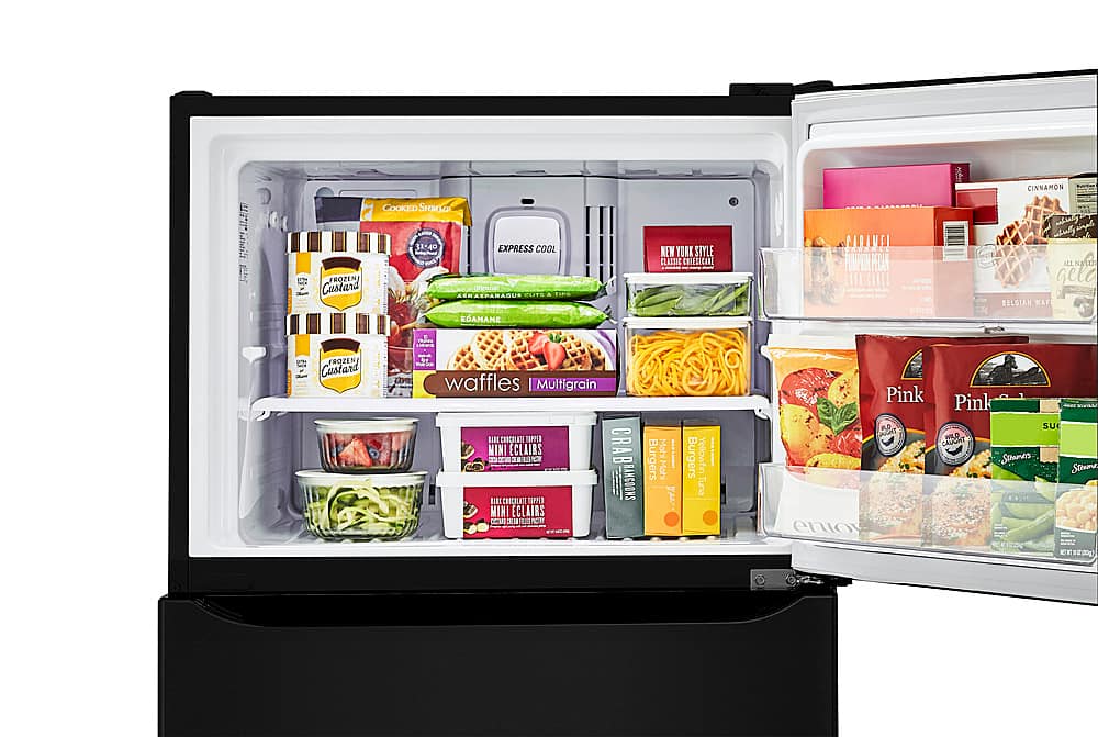 Alt View 20. LG - 20.2 Cu. Ft. Top-Freezer Refrigerator - Black.