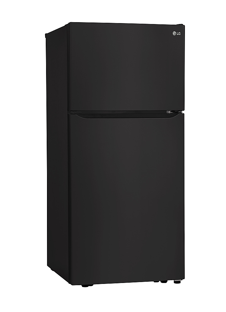 Left View: LG - 20.2 Cu. Ft. Top-Freezer Refrigerator - Black