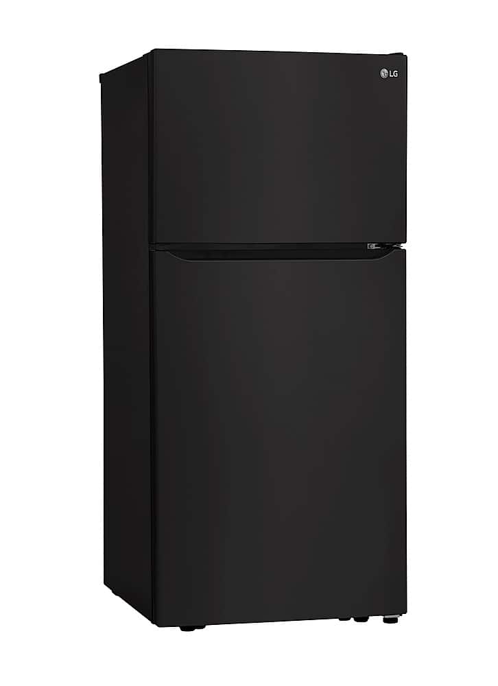 Left. LG - 20.2 Cu. Ft. Top-Freezer Refrigerator - Black.