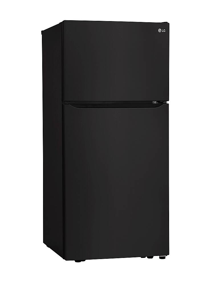 Left. LG - 20.2 Cu. Ft. Top-Freezer Refrigerator - Black.