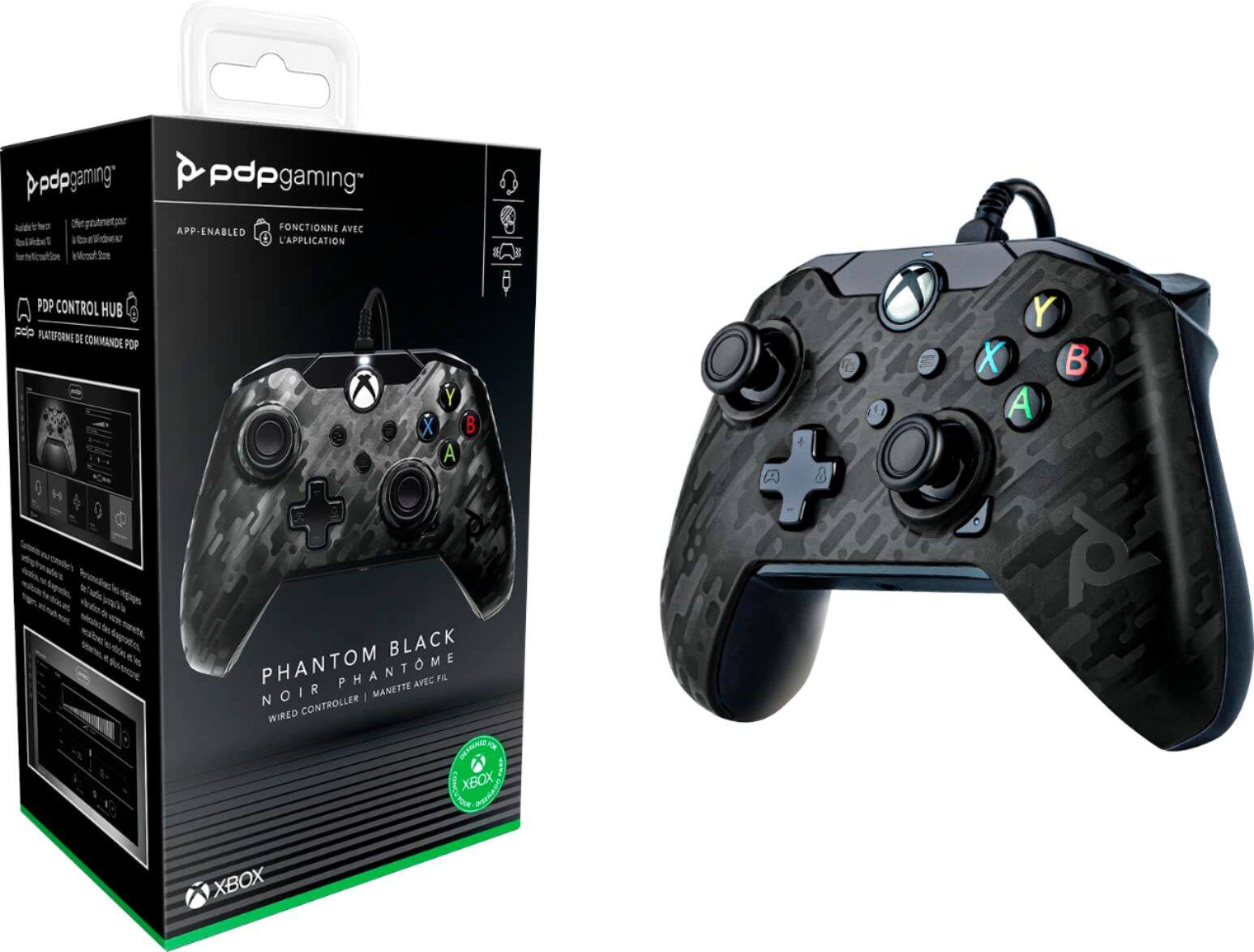 PDP Wired Gaming Controller For Xbox Series X|S, Xbox One & PC - Phantom Black Edition With Customizable Controls
