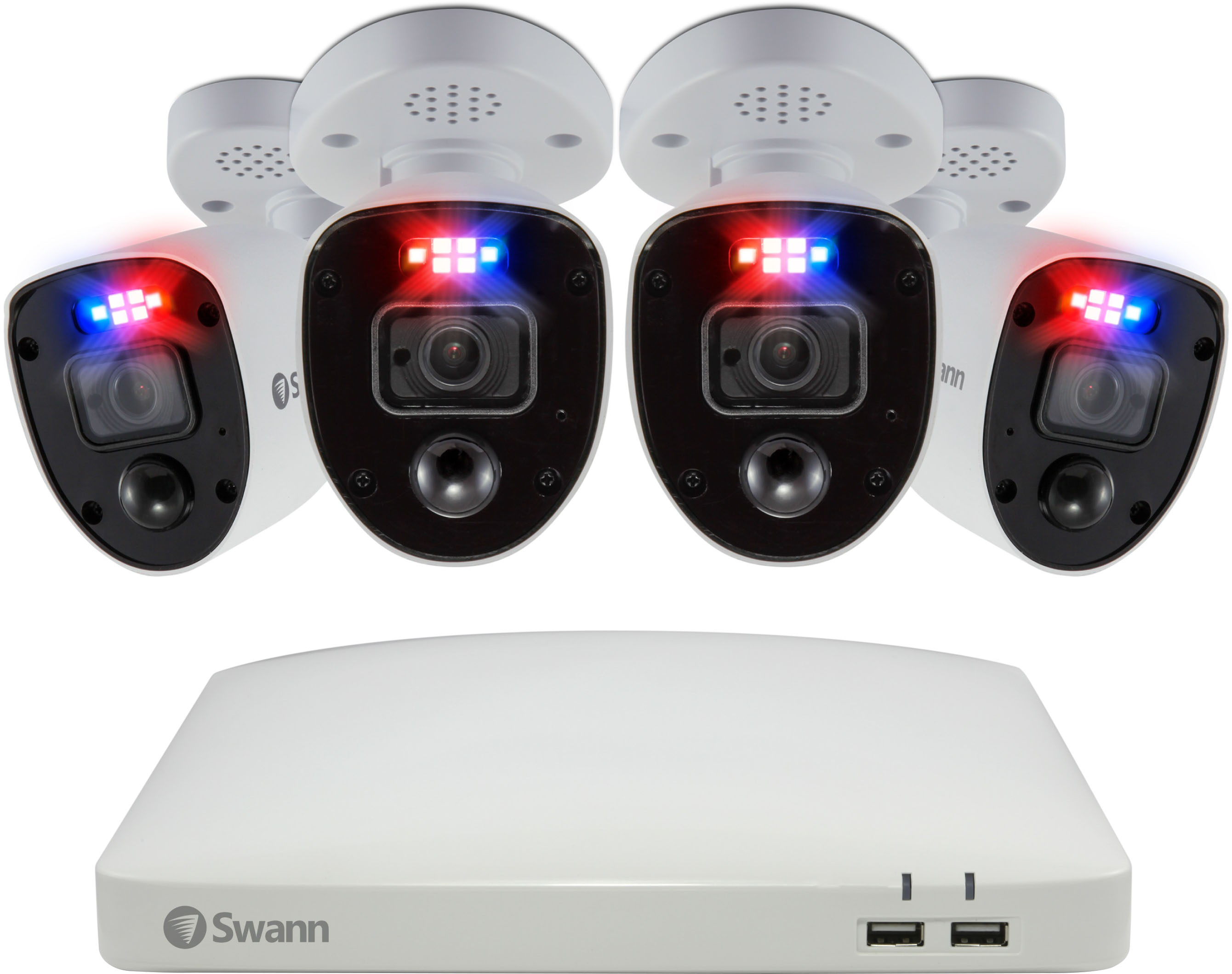 Enforcer 4-Camera Indoor/Outdoor Wired 4K 2TB DVR Security Camera Surveillance System White SWDVK-85680W4RL-US - Best