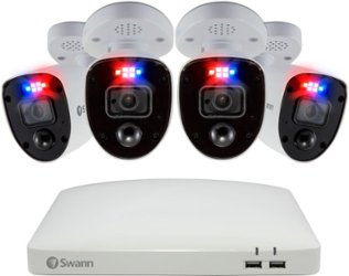 Swann - Enforcer 8-Channel, 4-Camera Indoor/Outdoor Wired 4K UHD 2TB DVR Security Camera Surveillance System - White - Front_Zoom