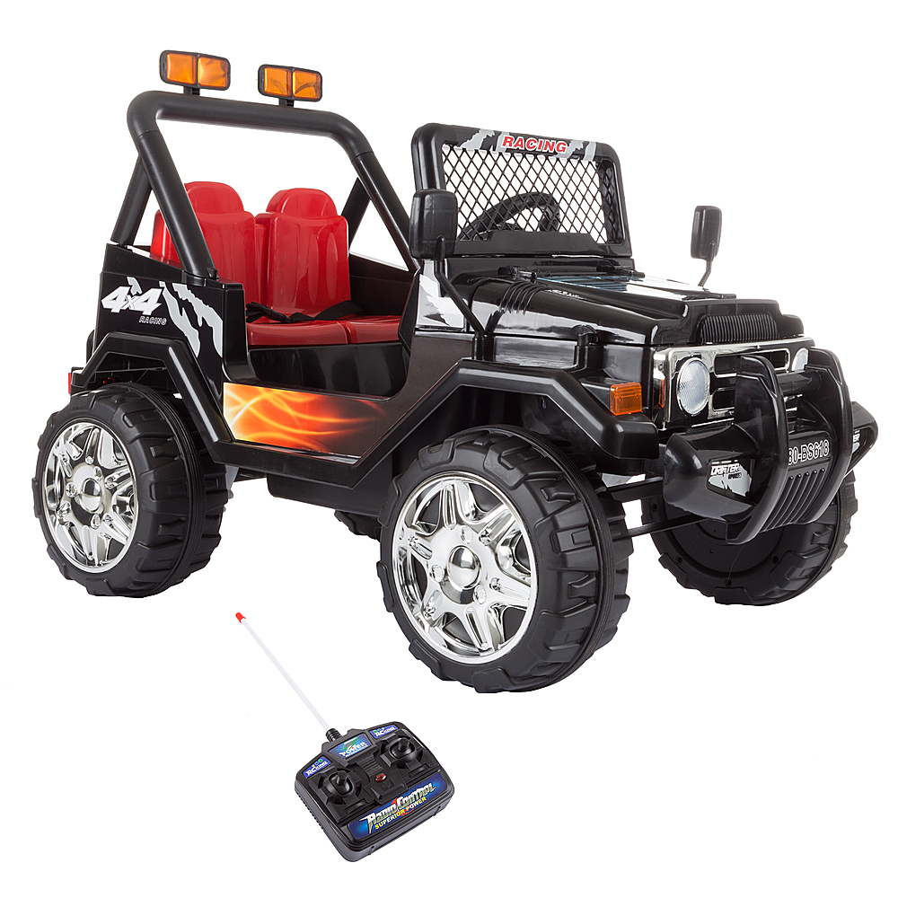 Ride On Toy All Terrain Vehicle, 12V Battery Powered Sporty Truck With Lights, Sounds, MP3 & Remote Control by Toy Time - Black