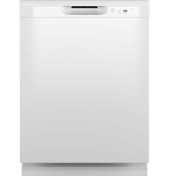 GE Front Control Dishwasher with 60dBA White GDF450PGRWW