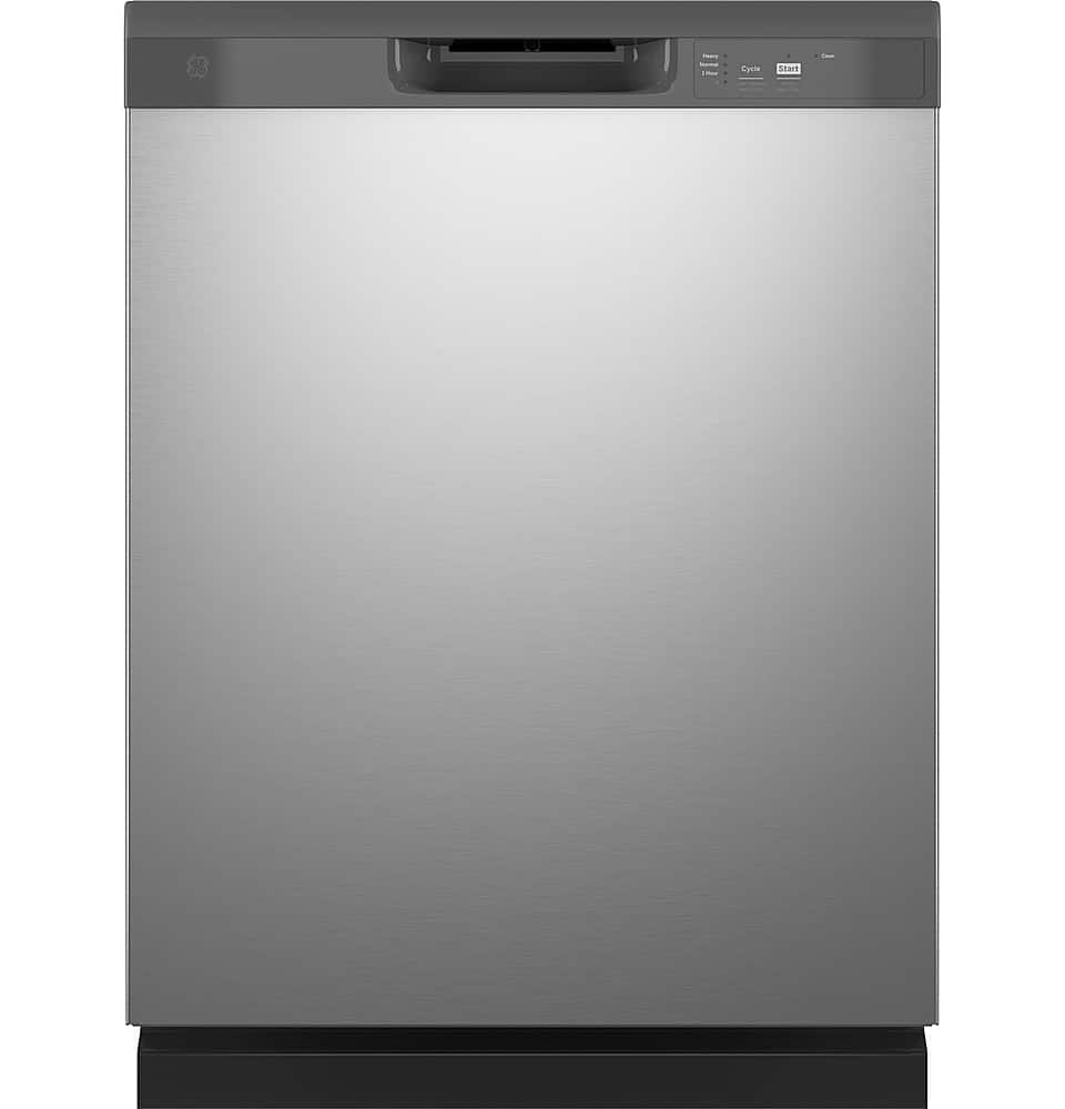 Front. GE - Front Control Dishwasher with 60dBA - Stainless Steel.