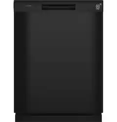 Hotpoint - 24" Front Control Built-In Plastic Tub Dishwasher with Water Leak Sensor and 60dBA - Black - Front_Zoom