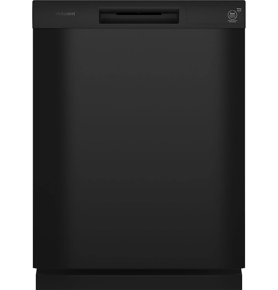 Hotpoint - 24" Front Control Built-In Plastic Tub Dishwasher with Water Leak Sensor and 60dBA - Black