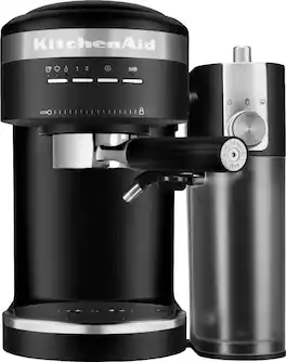 KitchenAid - Refurbished Excellent - Semi-Automatic Espresso Machine and Automatic Milk Frother Attachment - Matte Black