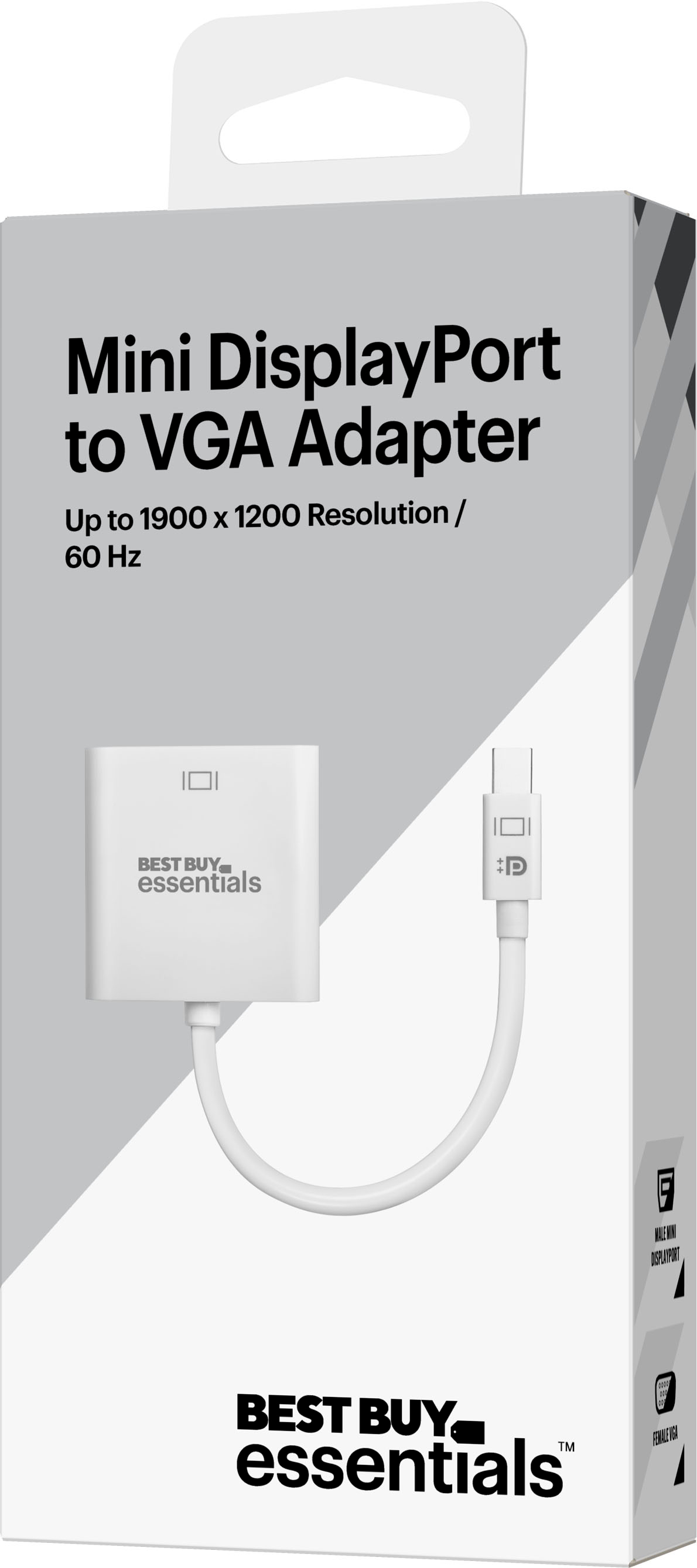 Best Buy essentials™ Mini DisplayPort-to-VGA Adapter White BE-PAMDVG - Best  Buy