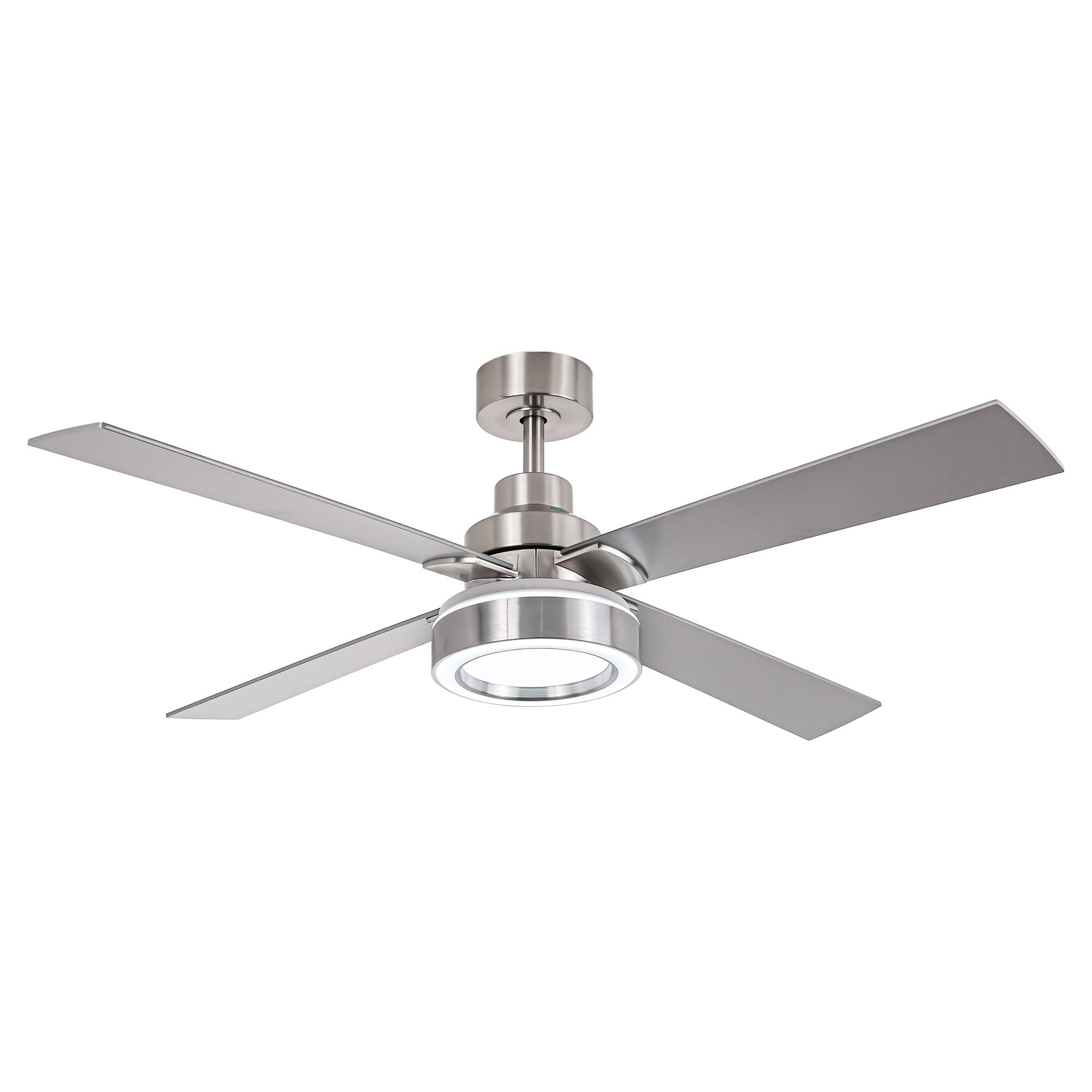 Alt View 9. Vaczon - 52" Modern Brushed Nickel LED Smart Ceiling Fan with Remote and APP Control - Nickel.