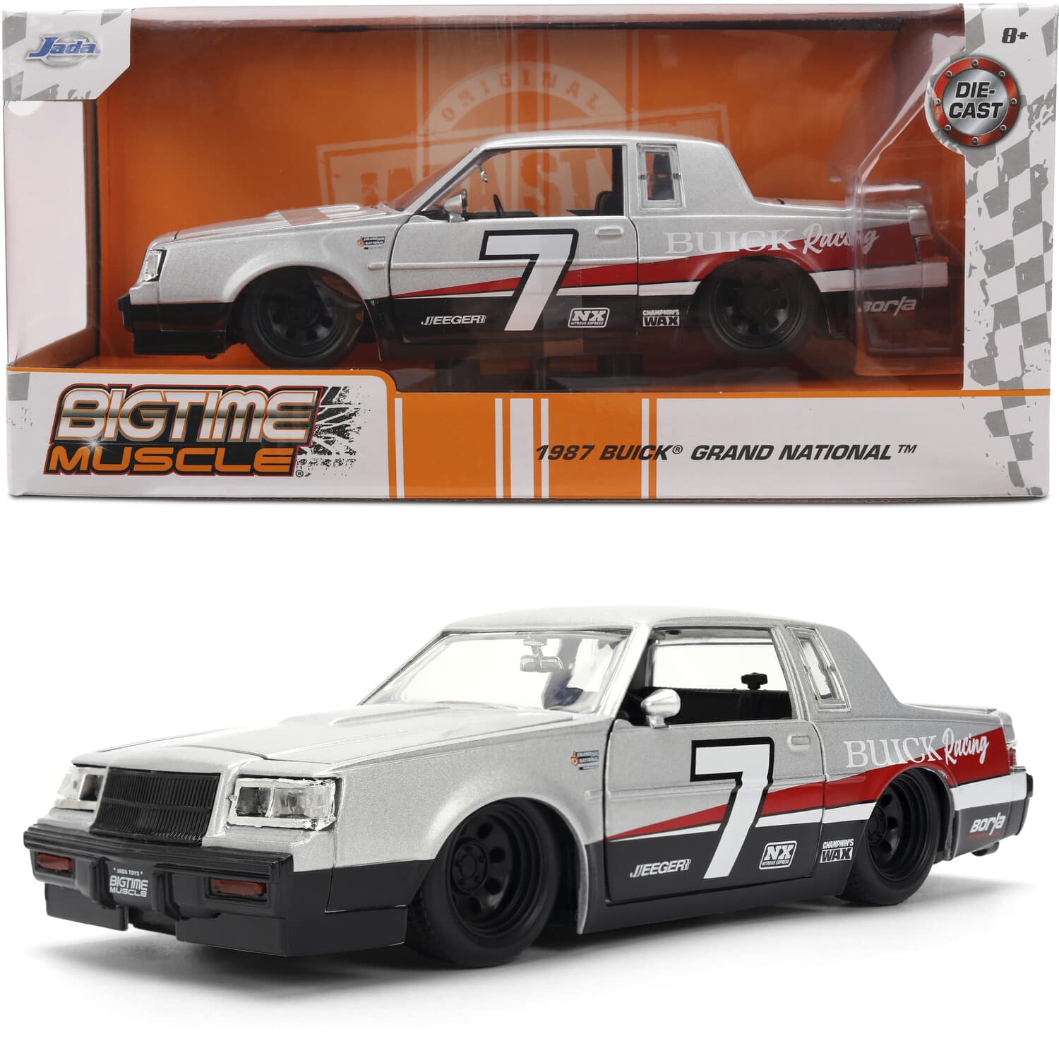 Jada Toys - Big Time Muscle - 1:24 1987 Buick Grand National Silver:Black Die-Cast Car - COLLECTIBLES - Multicolor