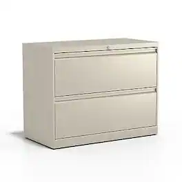 Staples - Commercial 2-Drawer Lateral File Cabinet, Letter/Legal Size, Lockable, 28.15"H x 36"W x 18.62"D - Putty