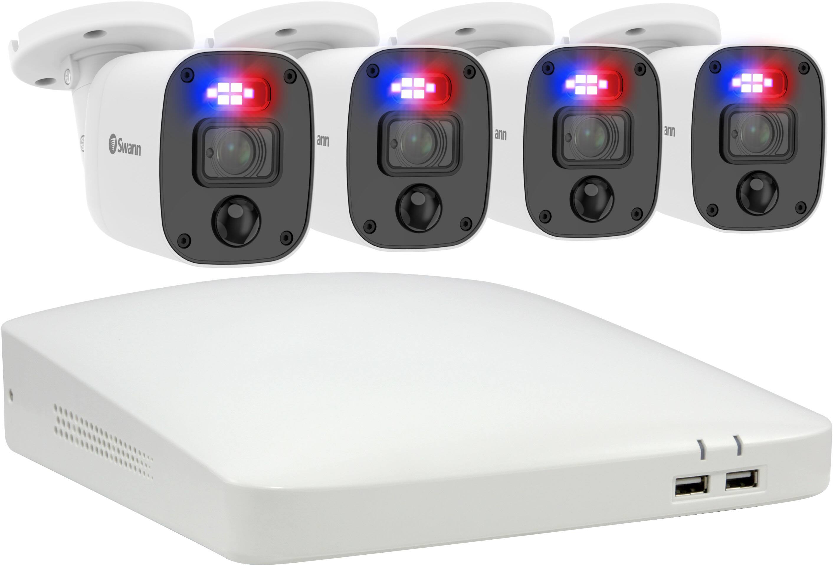 Alt View 12. Swann - Professional 8-Channel, 4-Camera Indoor/Outdoor Wired 1080p 1TB DVR Home Security Camera System - White.