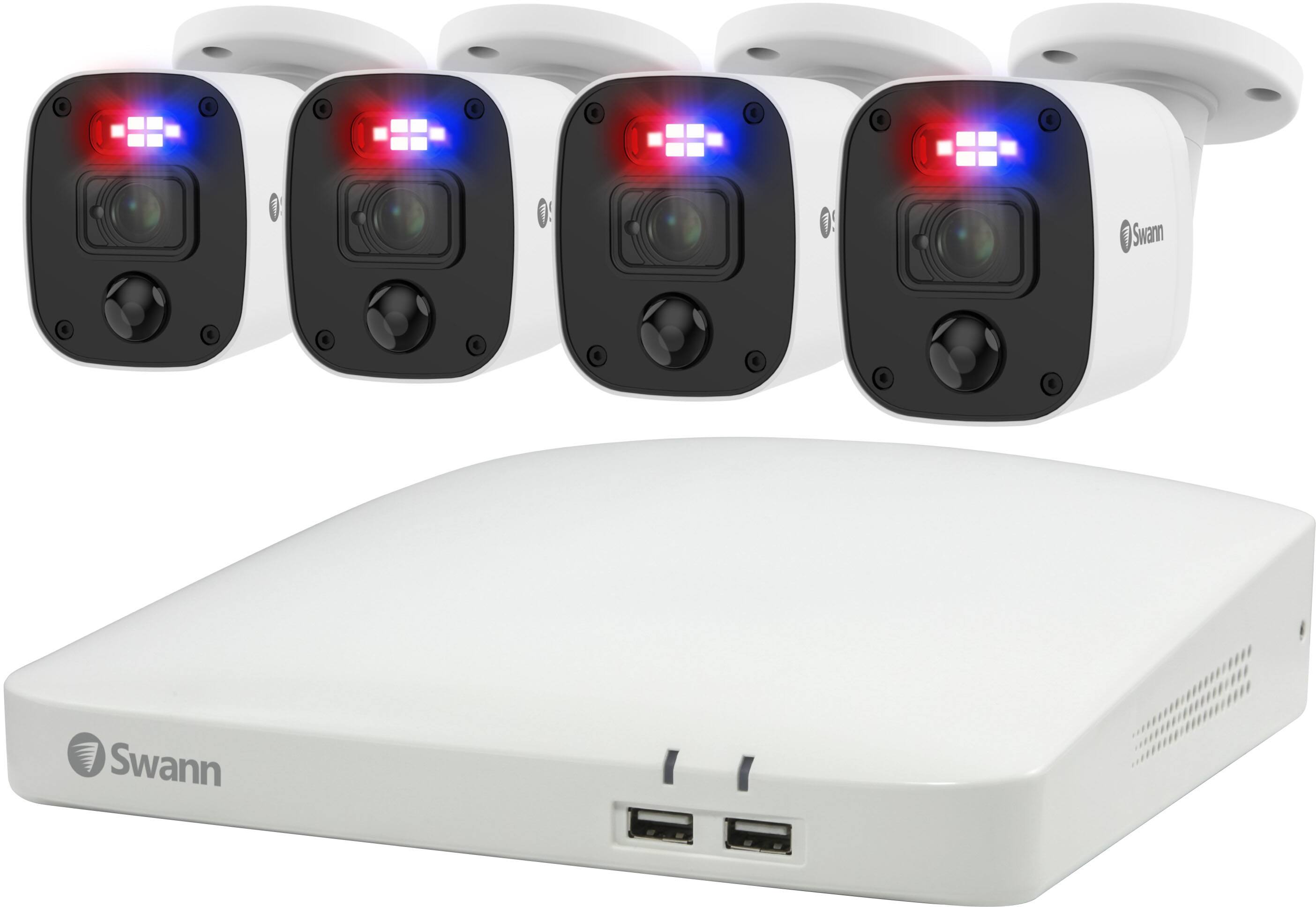 Alt View 13. Swann - Professional 8-Channel, 4-Camera Indoor/Outdoor Wired 1080p 1TB DVR Home Security Camera System - White.