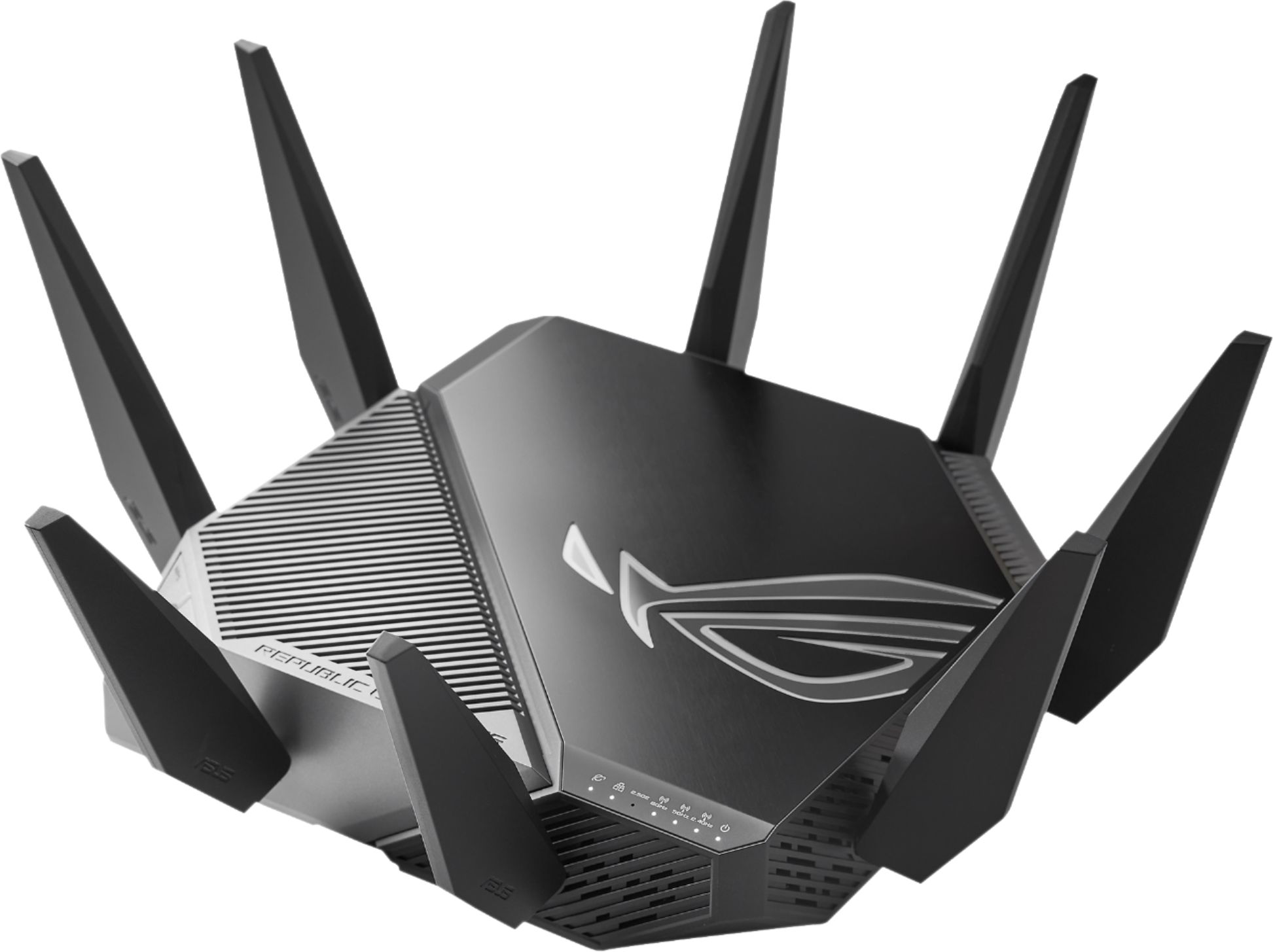 Angle View: ASUS - RT-AC86U AC2900 Dual-Band Wi-Fi Router with Life time internet Security - Black