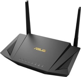 ASUS - RT-AX55U AX1800 Dual-Band WiFi 6 Wireless Router with Life time internet Security - Black - Front_Zoom