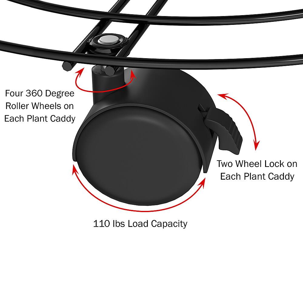 Best Buy Nature Spring Set of 2 Round Pot Stand on Wheels 12” Rolling