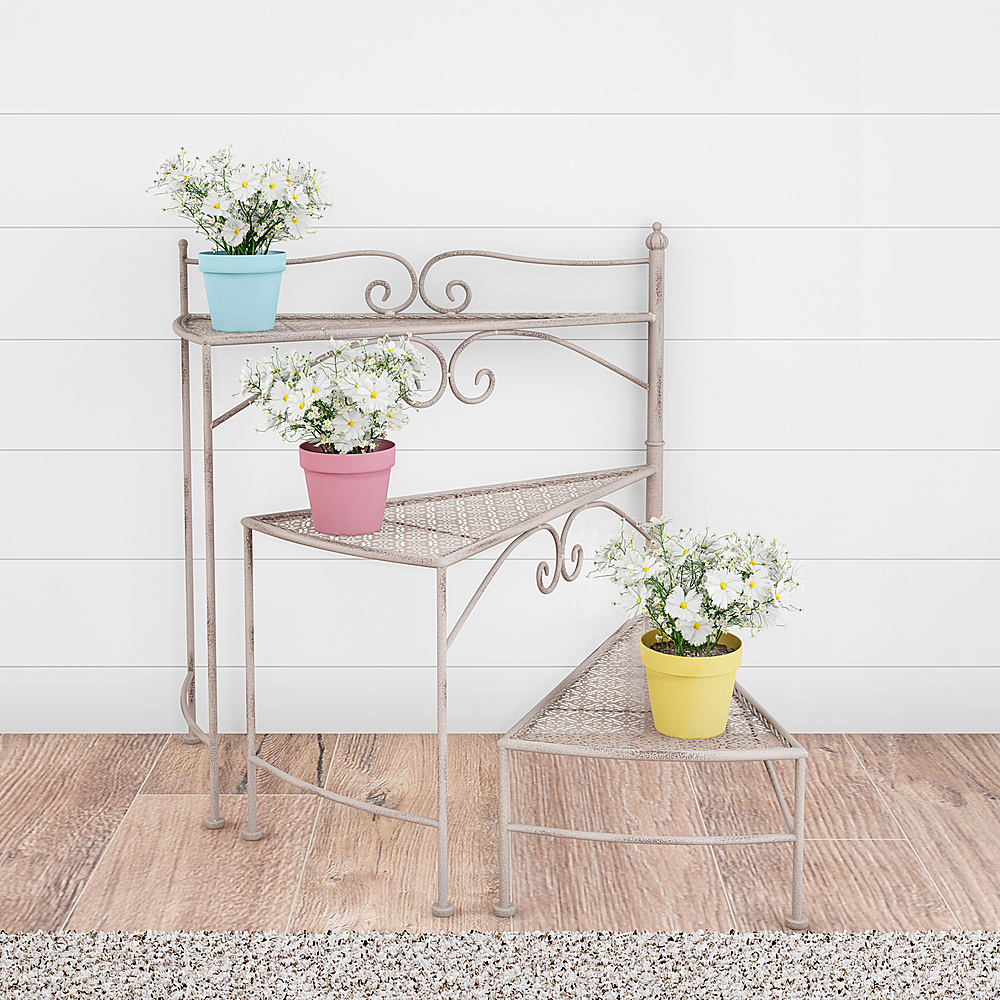 Nature Spring 3-Tier Nesting Plant Stand - Antique White